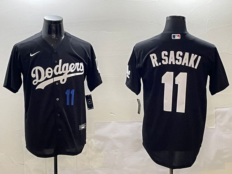 Men Los Angeles Dodgers #11 R.Sasaki Black Game 2025 Nike MLB Jersey style 3->los angeles dodgers->MLB Jersey